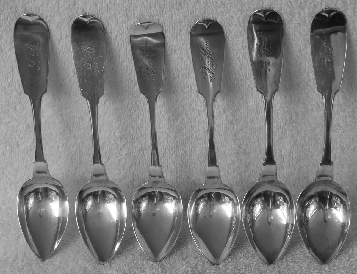 Hotchkiss & Schreuder Antique COIN Teaspoon Kalamazoo MI set of 6 A C