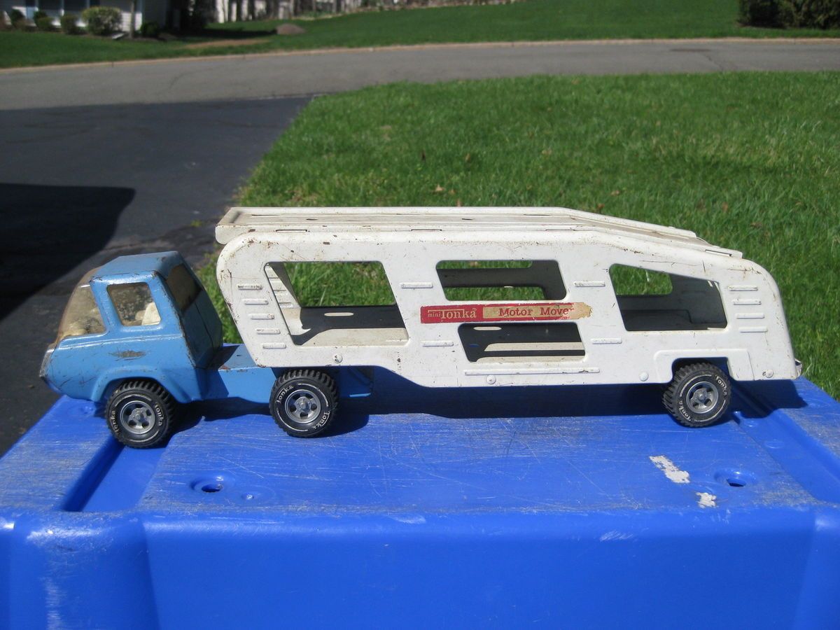 Vintage Tonka Toy 1960s Blue White Motor Mover Pressed Steel Truck