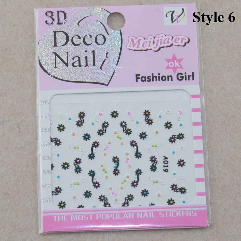 3D Design Mix Color Nail Art Sticker Tips Decal Manicure Decoration 13