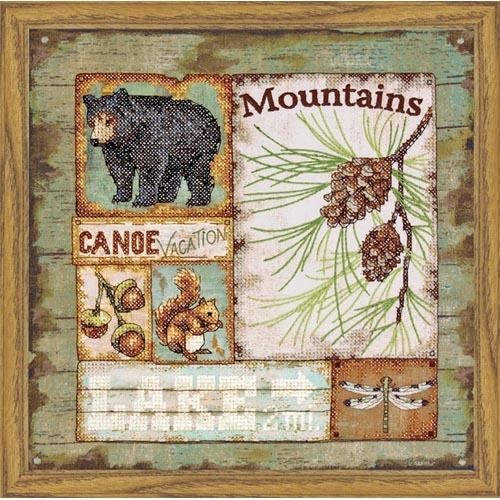 Counted Cross Stitch Kit Vintage Lodge