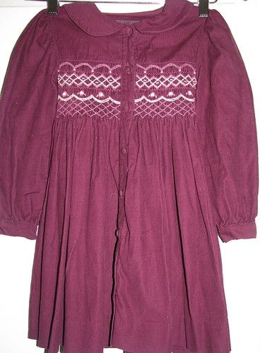 Copper Key Girls Smocked Dress Size 5 100 Cotton Plum Wine Burgundy