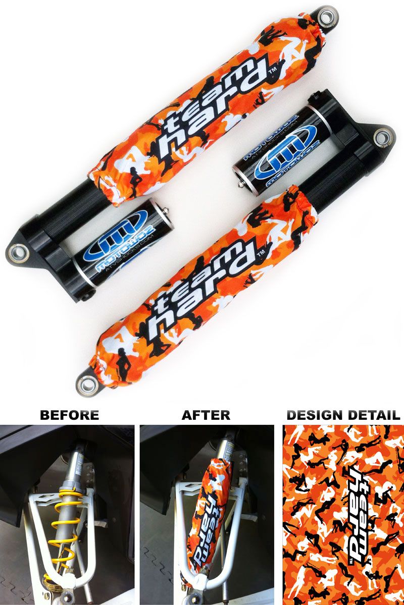 Orange Morning Wood Camo Shock Covers Honda TRX 250R 300EX 400EX 450R