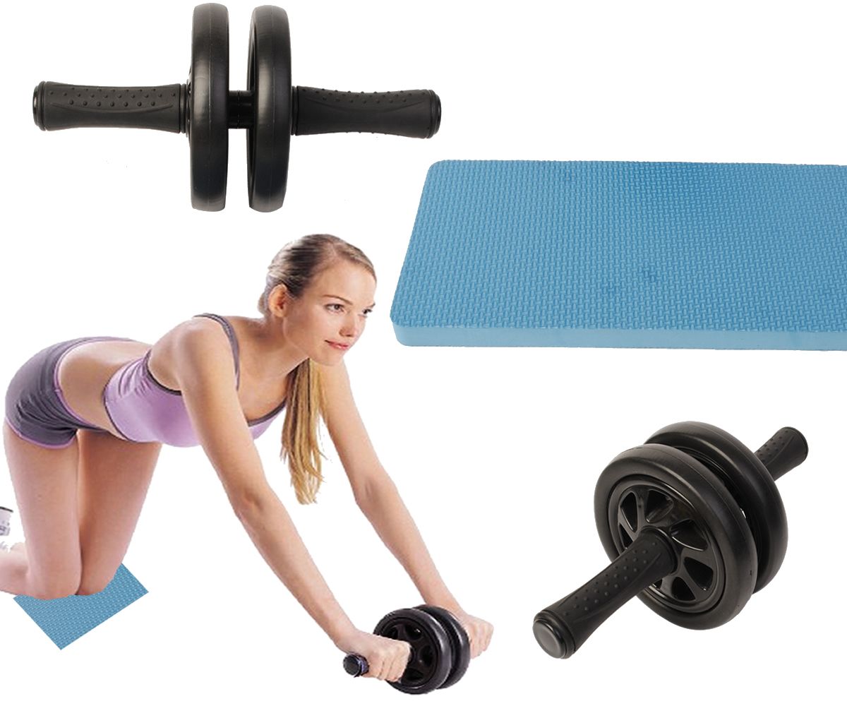 Dual Abdominal Exercise Roller Workout Wheel Exerciser Core Fitness