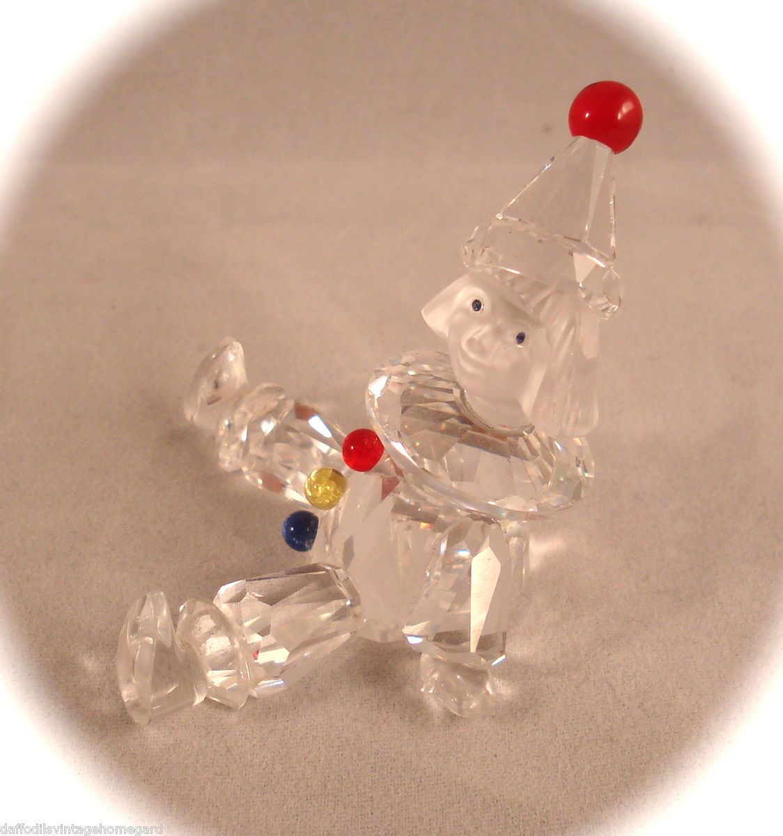 Swarovski Crystal Small Sitting Puppet Clown Figurine 7550