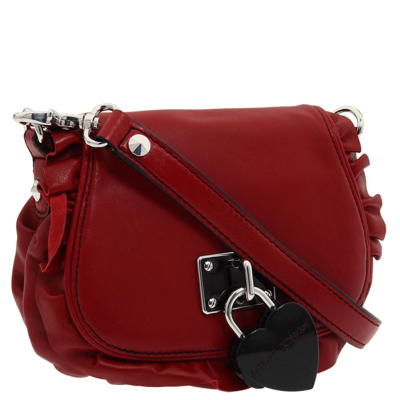 Betsey Johnson Red Locking Lips Crossbody Bag