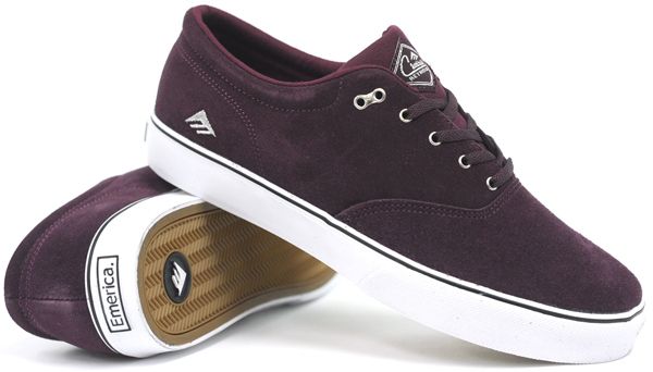 Emerica Reynolds Cruisers Burgundy White Mens Shoes New