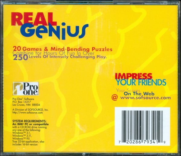 Real Genius from Pro One 20 Full Version Puzzle Games for Windows 98