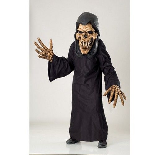 RU73293 Creature Reacher Grim Reaper Oversized Skull Mask Black Robe