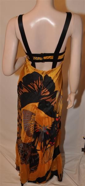 Foley & Corinna EGYPTIAN BUTTERFLY LONG DRESS Gold print size XS