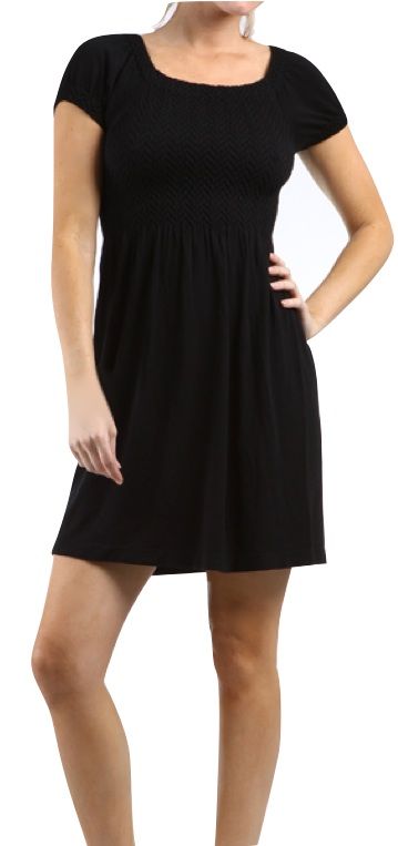 Sexy Black Long Elastic Top Mini Dress Shirt Cup Sleeve