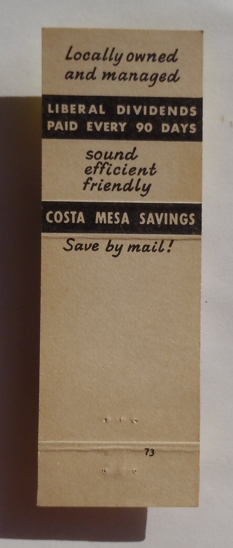 1950s Costa Mesa Savings & Loan Association Costa Mesa CA Orange Co