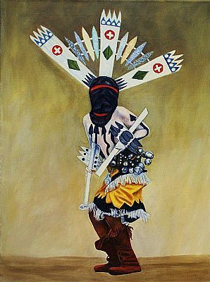 Crown Dancer Southwest Art Kachina theme Collected Artist Canvas