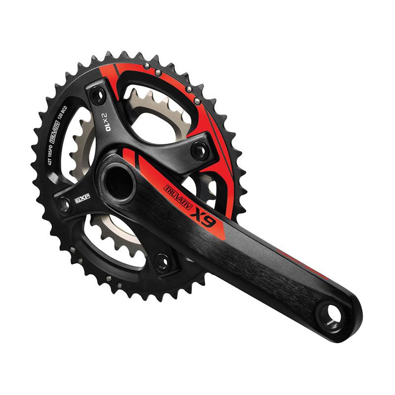 Truvativ X9 MTB XC trail Bike Chainset Crank set BB30 2x10sp 175mm Red