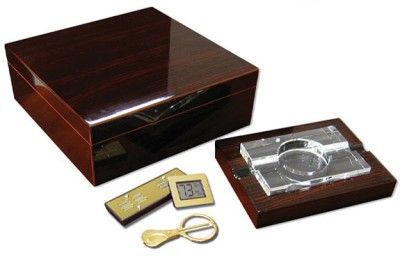  Humidor Gift Set with Humidifier Digital Hygrometer Ashtray