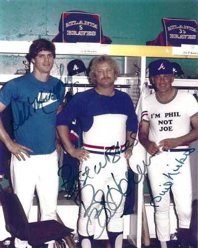 Dale Murphy & Phil Niekro& Bob Horner AUTO PIC reprint