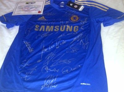 2012 2013 Chelsea Home Signed Soccer Jersey with COA