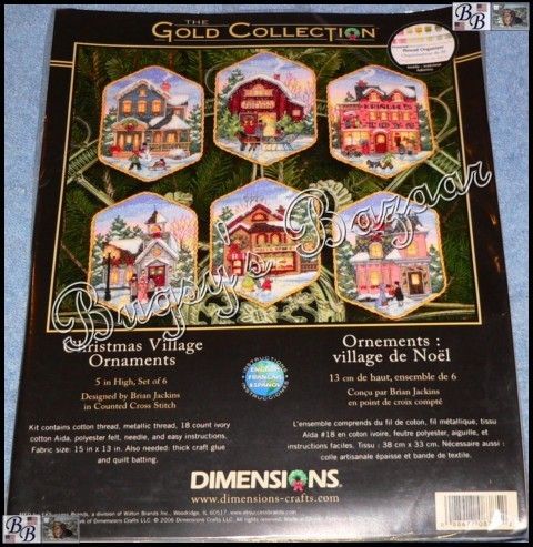  Christmas Village Ornaments Counted Cross Stitch Kit