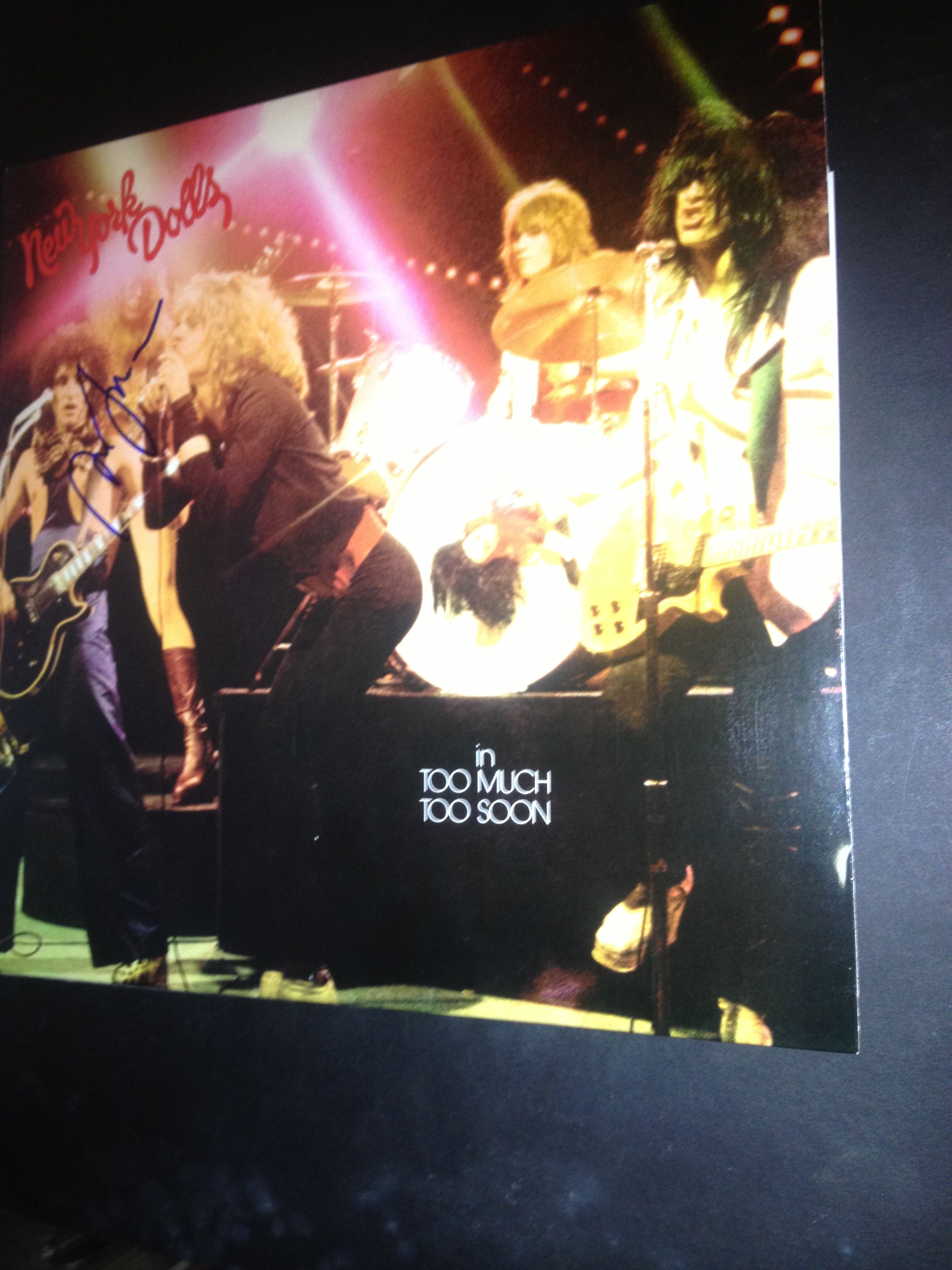   dolls too much too soon signed autograph lp david johansen 8191