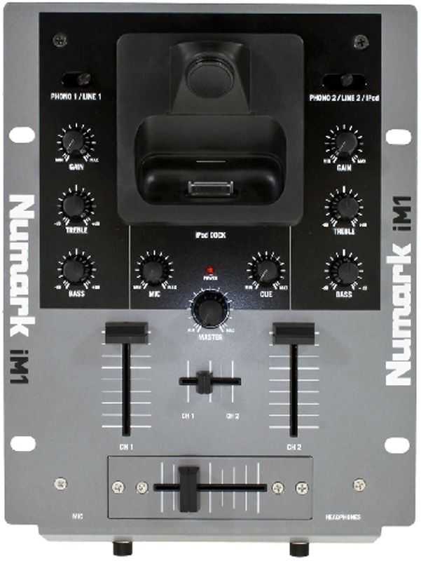  IM1 COMPACT TABLETOP TWO CHANNEL DJ MIXER WITH BUILT IN IPOD DOCK NEW