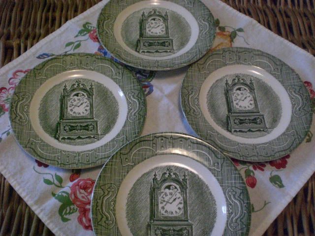 Old Curiosity Shop Salad Plate Green Transferware 4