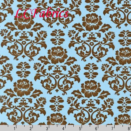 Robert Kaufman Pimatex Damask Aqua Fabric by Yard