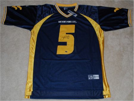 Pat White Autographed Signed WVU West Virginia Mountaineers 5 Jersey