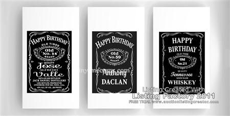  custom happy birthday jack daniel bottle label