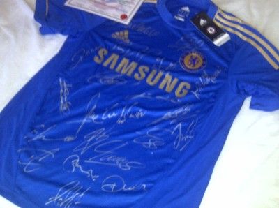 2012 2013 Chelsea Home Signed Soccer Jersey with COA