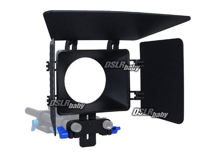  Matte Box for 15mm Rail Rod Suppot Follow Focus Rig 60D 5DII