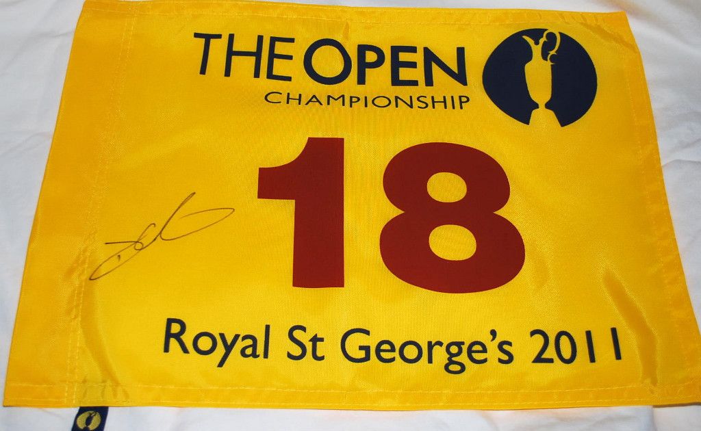 Darren Clarke Signed 2011 Official British Open Flag