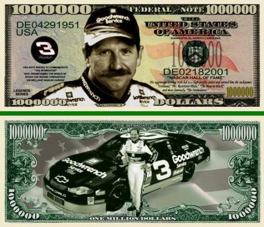 15 Factory Fresh Dale Earnhardt SR Million Dollar Bill