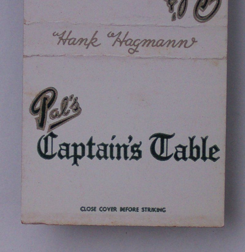 1960s Matchbook PALs Captains Table Deerfield Beach FL