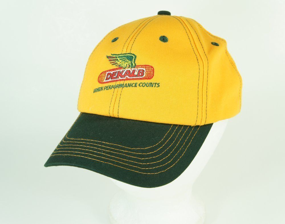 Dekalb seeds corn hat adjustable farmer trucker Yellow Green Genuity