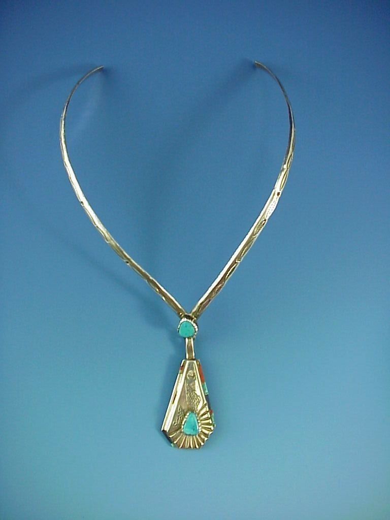 DAVID TUNE Native American Indian Navajo Sterling Silver Turquoise