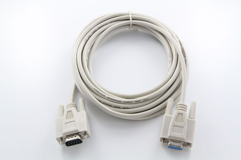 15 Foot 9 Pin DB9 RS232 Serial Extension Cable M F Gray