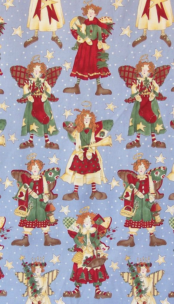 Vintage ALEXANDER HENRY Nicole de Leon Ragg Angel Christmas Fabric