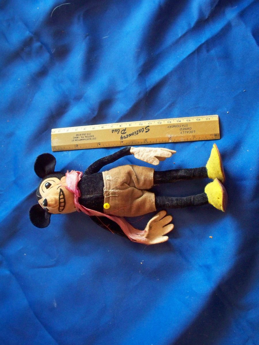 RARE 1930s Dean’s Rag Doll Co 8” Mickey Mouse Doll