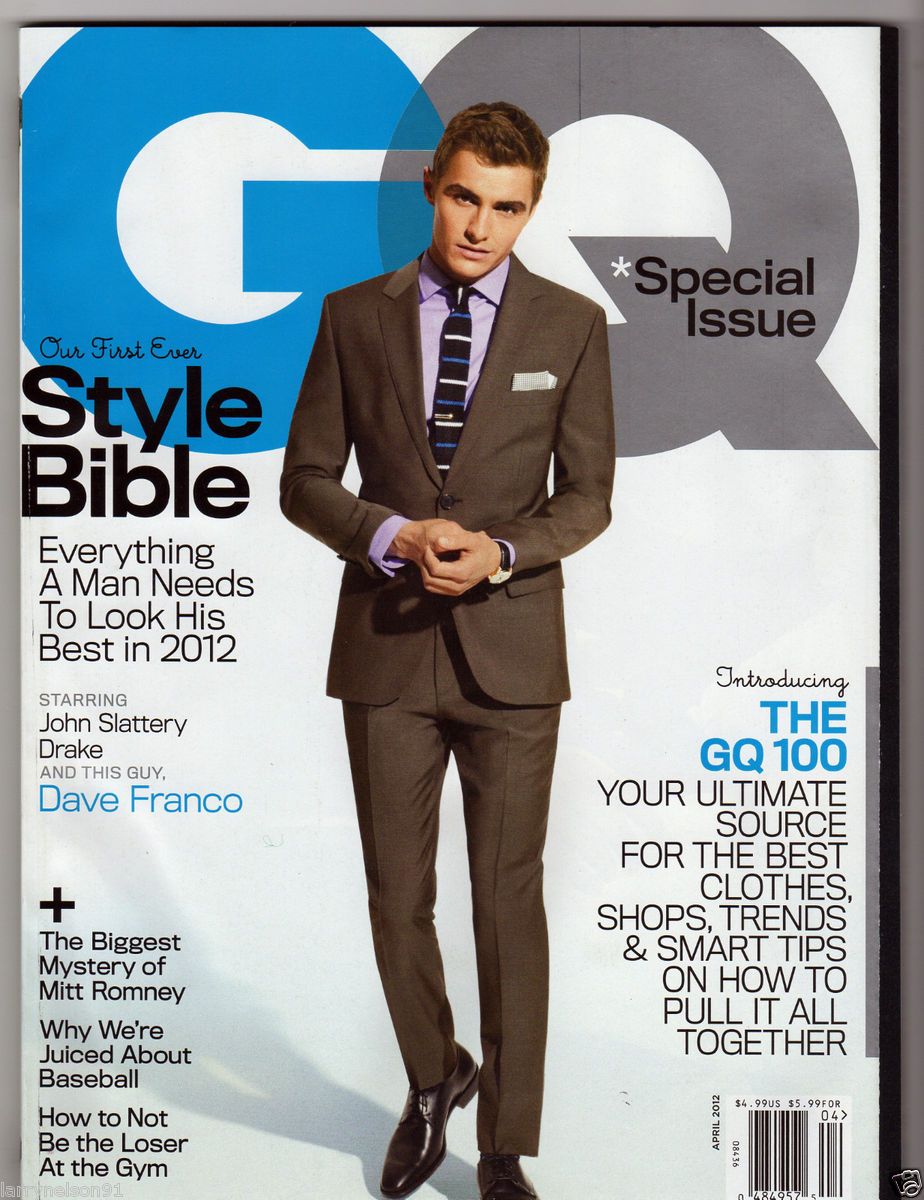   APRIL 2012 THE GQ 100 STYLE BIBLE FASHION DAVE FRANCO DRAKE SLATTERY