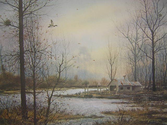 David Hagerbaumer Old Duck Camp Remarque Ed Print