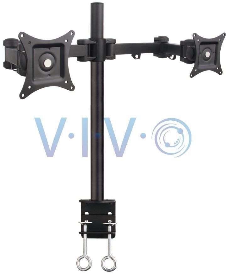 Dual LCD Monitor Desk Mount Stand Heavy Duty Fully Adjustable 2