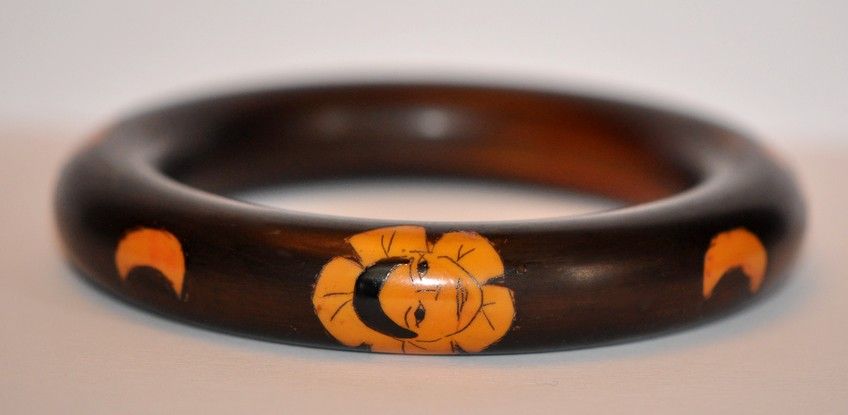 RARE VINTAGE BUTLER AND WILSON OVERDYED PIERROT BANGLE BRACELET