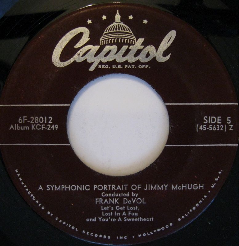 Frank Devol Plays Jimmy McHugh Lot of 3 45s on Capital