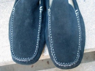 Bacco Bucci Black Suede Leather Casual Loafers Drivers 17