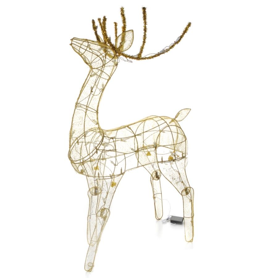 Winter Lane Solar Powered LED 48 Holiday Deer Decoration for Yard New