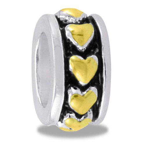 davinci small heart two tone bead