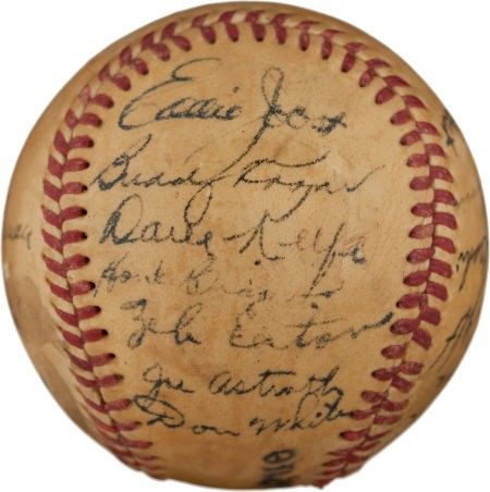 1949 Athletics Team 21 Signed Reach Baseball Connie Mack