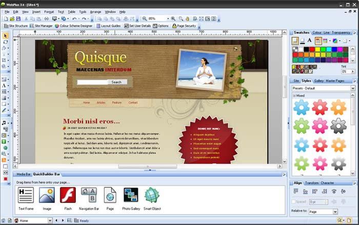 The desktop publishing style approach allows you to design your