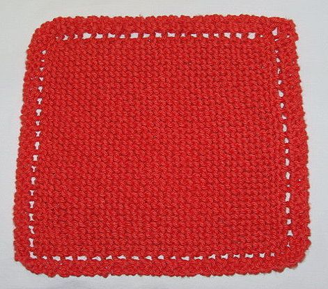 Handmade Knitted Cotton Dishcloth Solid Dark Pumpkin