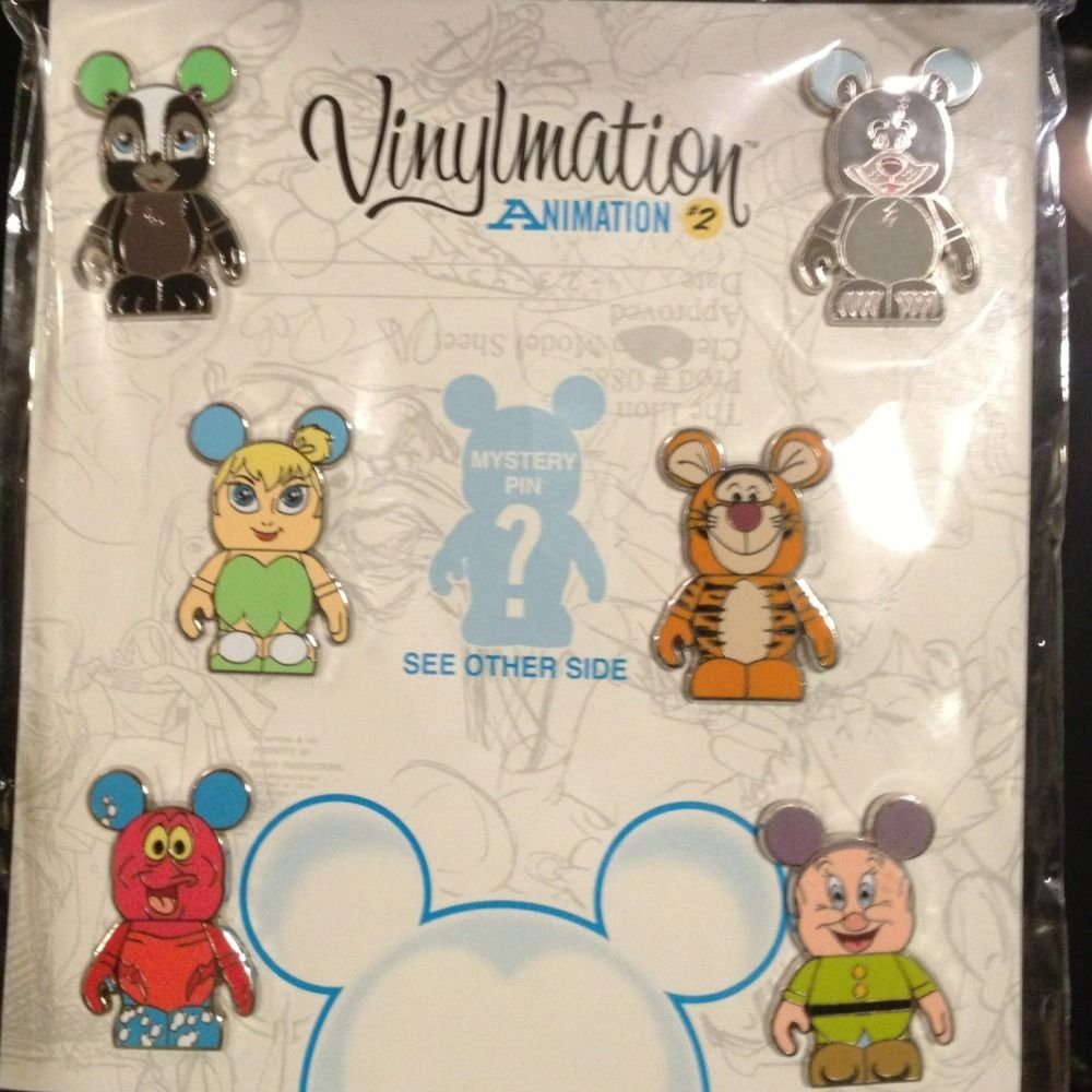 DISNEY PIN BRAND NEW VINYLMATION ANIMATION 2 SEALED SET OF 7 PINS