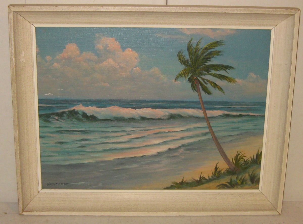 VINTAGE 1957 DELRAY BEACH FLORIDA HIGHWAYMEN SCHOOL HASSELBAR SEASCAPE